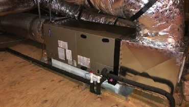Carrier HVAC system installed in Attic