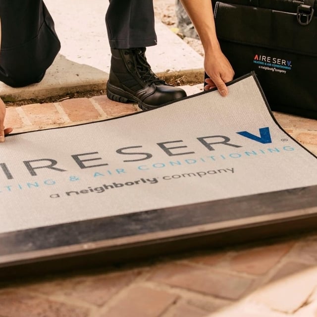 Aire Serv logo on Door Welcome Mat