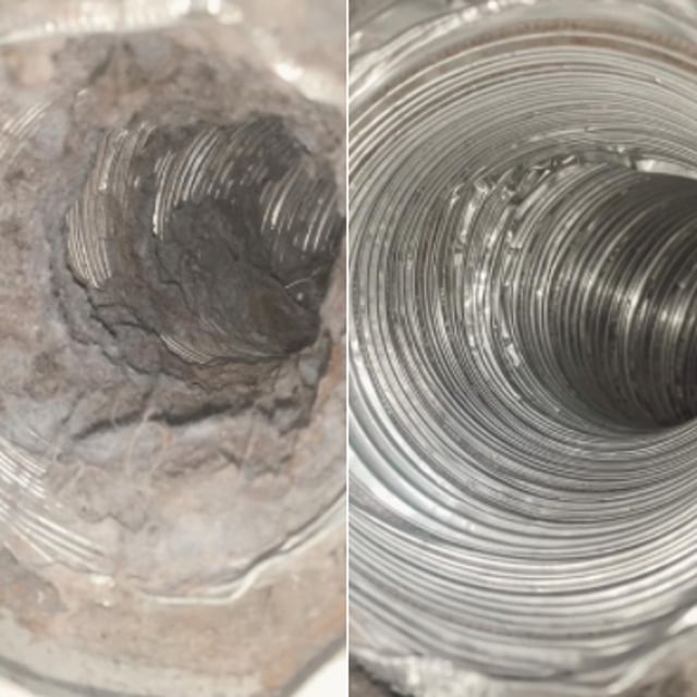 Before/ After Dryer Vent Cleaning