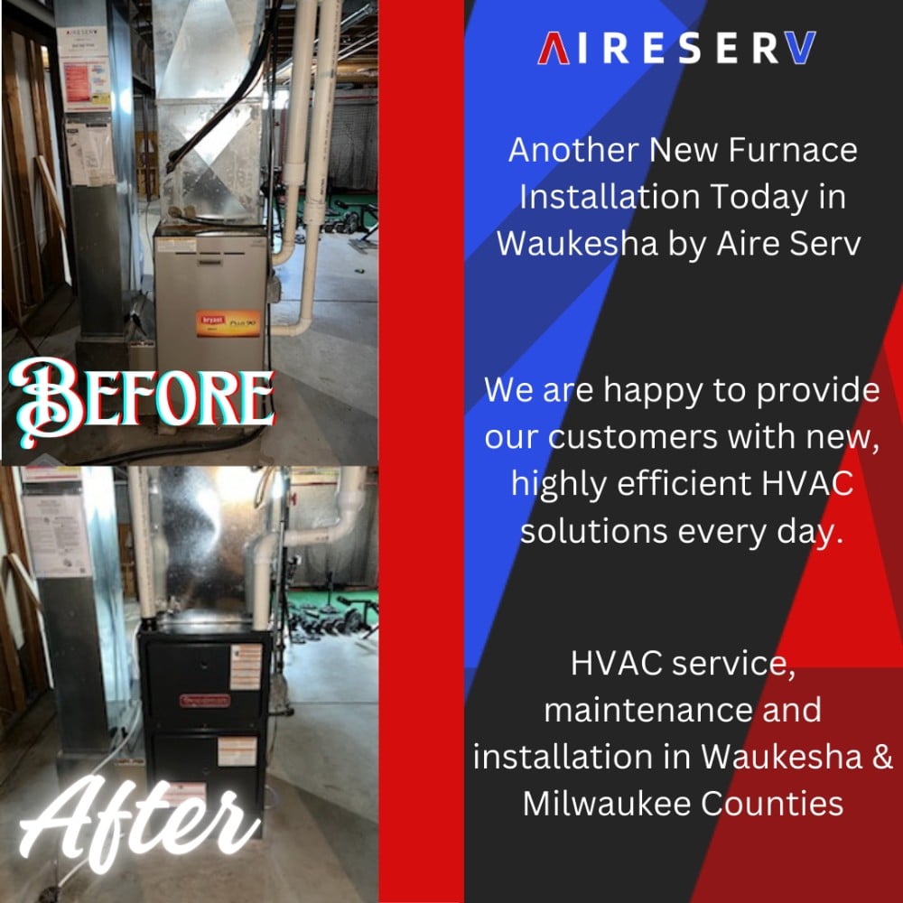 Before and after new furnace installation