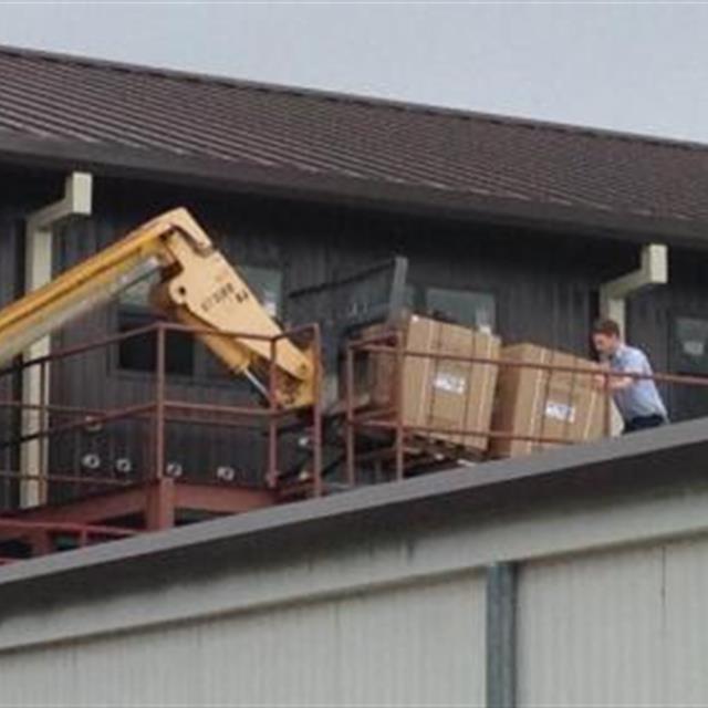 Craning up the rooftop units