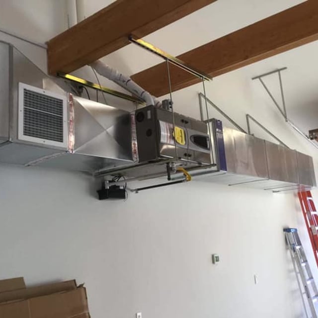 Duct system in garage