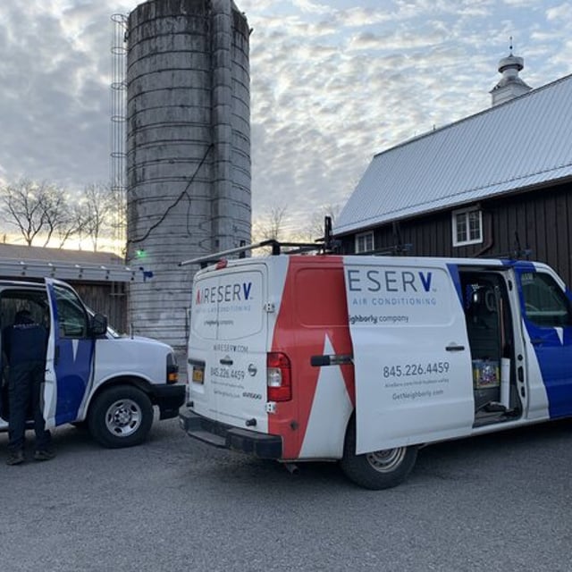 Getting the vans ready for a day's work