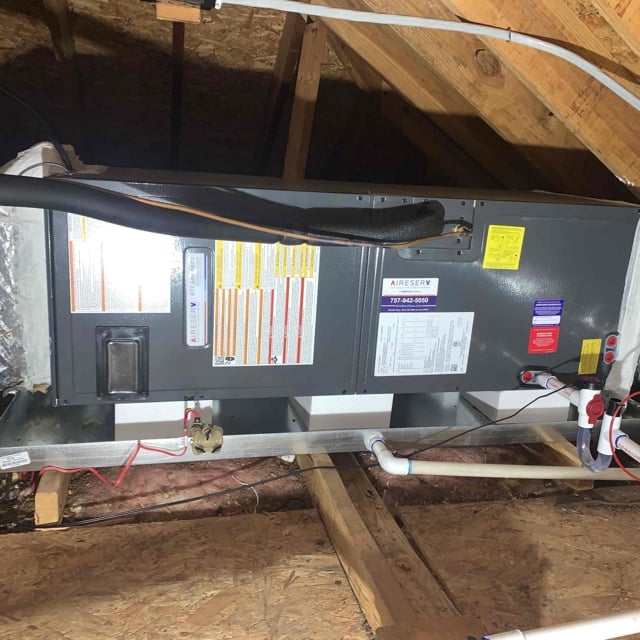 New air handler in attic