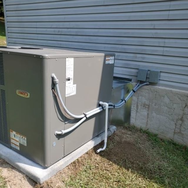 New Lennox HVAC unit installed outside of home.