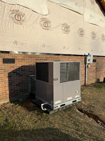 Package heat pump install