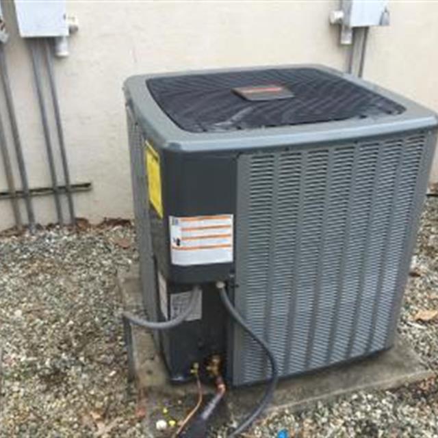 This was a commercial install. Amana 14 SEER 5 Ton Split Heat Pump