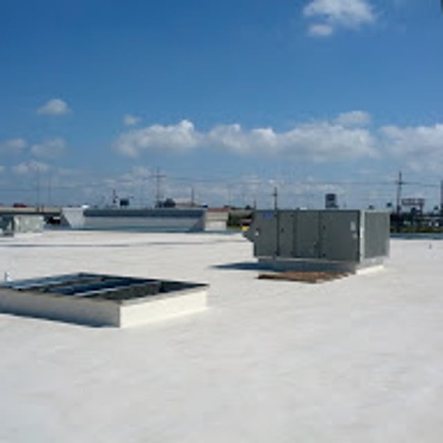 Top of building with HVAC unit