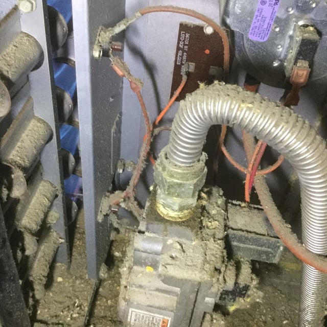 Very dirty unit that had a cover panel missing