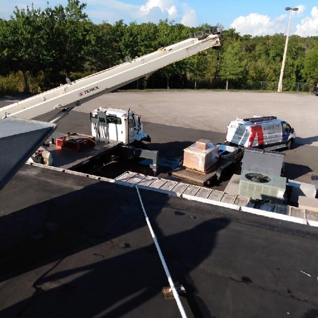 View of Aire Serv Vehicles from Roof