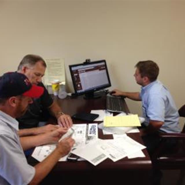 Wes, Roger, and Garrett getting paper work done in-between service/sale calls. It is on going work here at Aire Serv of Longview to meet the needs of our customers. You are worth it!